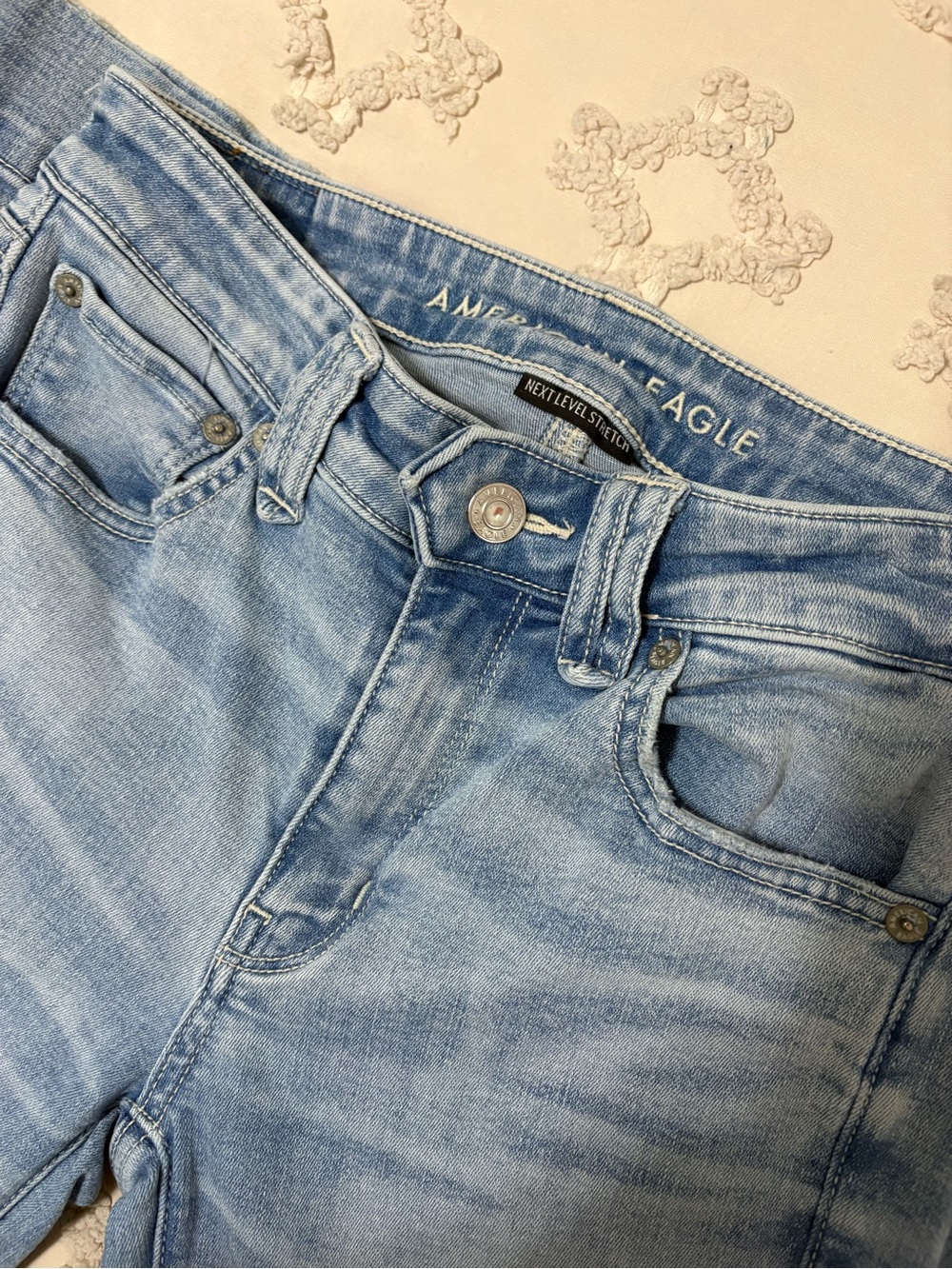 American Eagle Outfitters Light Blue Festival Flare Jeans - Picture 7 of 8